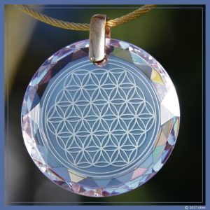 Blume des Lebens-Medaillon diamant - Litios-Lichtkristalle