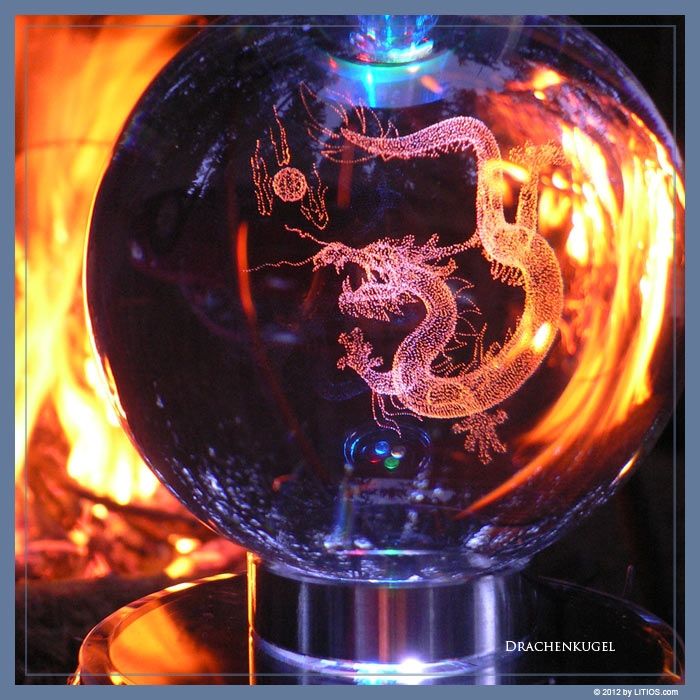 Drachen-Kugel diamant - Litios-Lichtkristalle