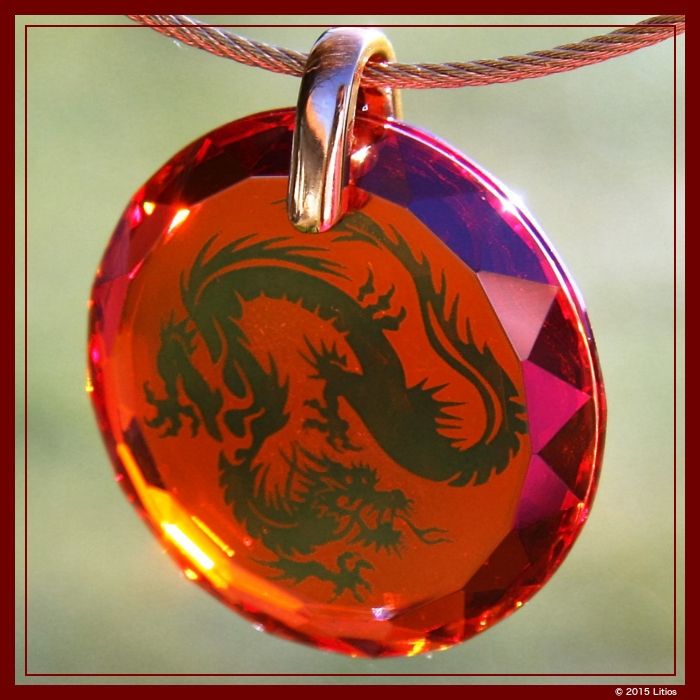 Drachen-Medaillon - Litios-Lichtkristalle