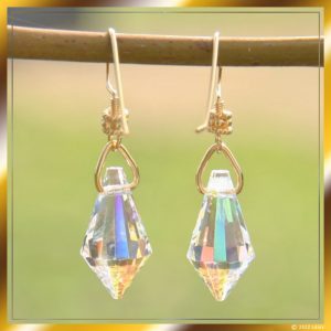 Goldenes Christuslicht von Jesus Sananda Ohrringe - Litios-Lichtkristalle