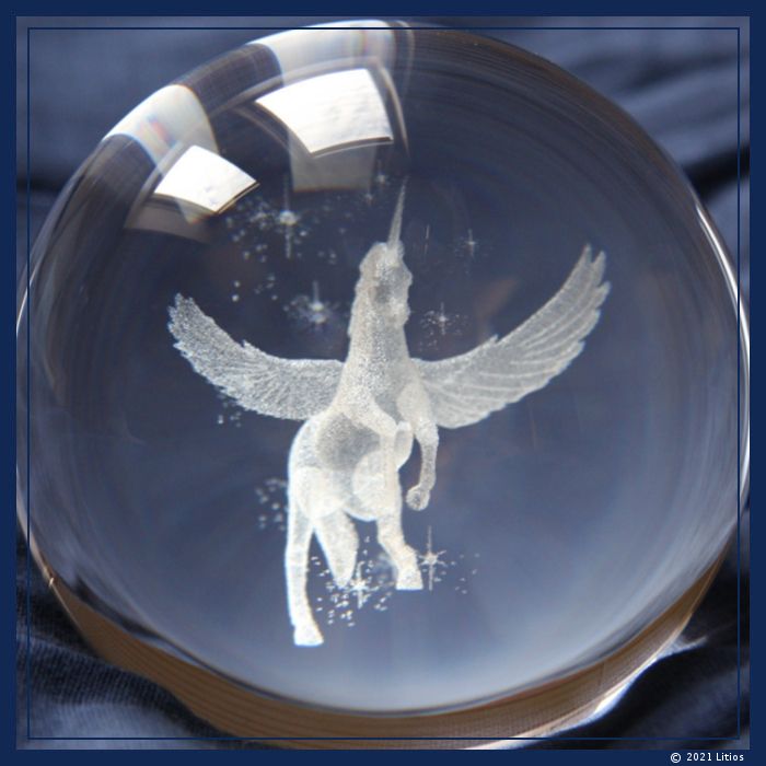 Pegasus-Kugel diamant - Litios-Lichtkristalle