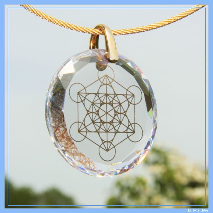 Würfel des Metatron Medaillon Licht-Diamant mit Einweihung von Litios
