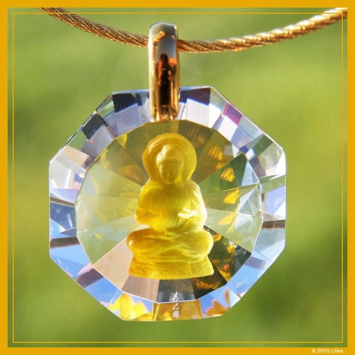 Litios Lichtkristalle 13 Buddha Medaillon für Kette, Aura und Räume von Litios-Lichtkristalle